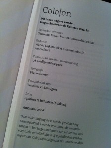 2006 opl gids HKU colofon