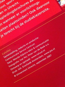 2007 bachelorbrochure UU colofon