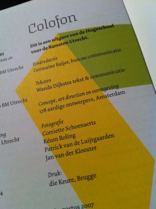 2007 opleidingengids HKU colofon